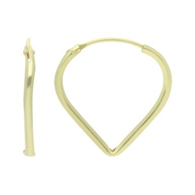 New Gold Plated Sterling Silver Teardrop Shaped Sleeper Earrings