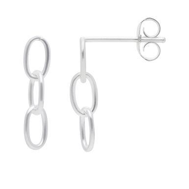 New Sterling Silver Chain Link Small Drop Earrings