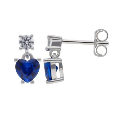 New Silver Blue Colour Cubic Zircoia Small Drop Earrings