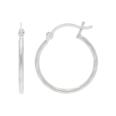 New Sterling Silver Swirl Hoop Earrings