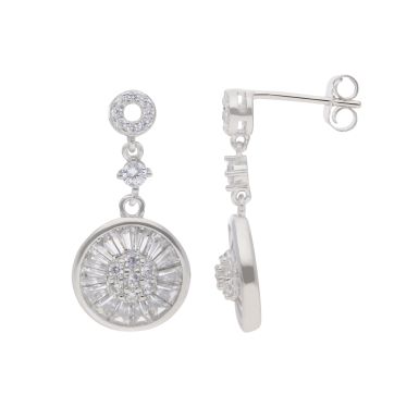 New Sterling Silver Cubic Zirconia Drop Earrings
