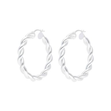 Test Custom - New Sterling Silver 40mm Twist Hoop Earrings