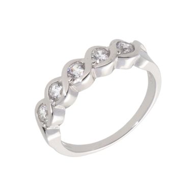 New Sterling Silver Cubic Zirconia Eternity Style Ring