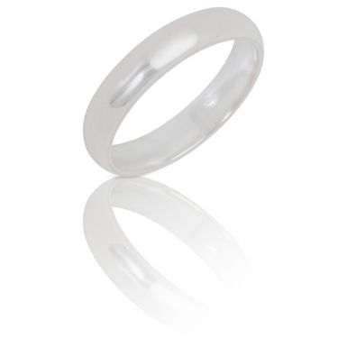New Sterling Silver 4mm D Shape Wedding Ring
