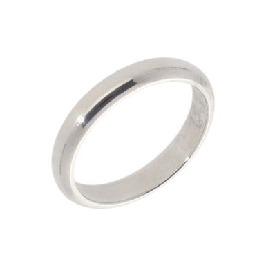 New Sterling Silver 3mm D Shape Wedding Ring