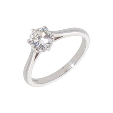 New 18ct White Gold 0.85 Carat Diamond Solitaire Ring