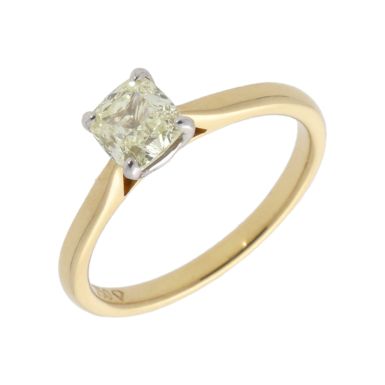 Pre-Owned 18ct Yellow Gold 0.90 Carat Cushion Cut Diamond Ring