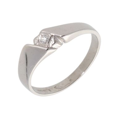 Pre-Owned 18ct Gold Diamond Solitaire Split Band Twist Ring