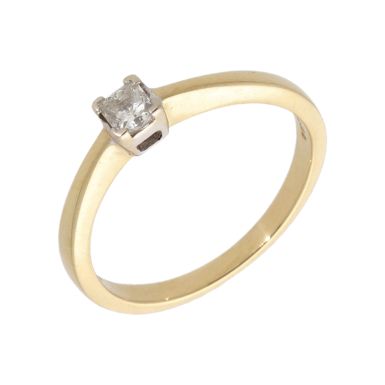 Pre-Owned 18ct Gold 0.26ct Princess Cut Diamond Solitaire Ring