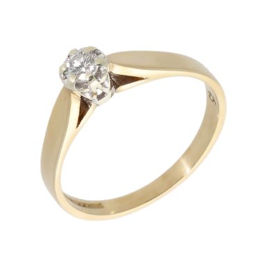 Pre-Owned 9ct Yellow Gold 0.15 Carat Diamond Solitaire Ring