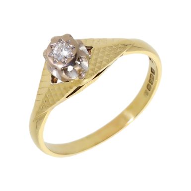 Pre-Owned Vintage Illusion Set Diamond Solitaire Ring