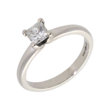 Pre-Owned Platinum 0.50ct Princess Cut Diamond Solitaire Ring