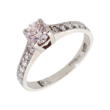 Pre-Owned 18ct Gold 0.75ct Diamond Solitaire & Shoulders Ring