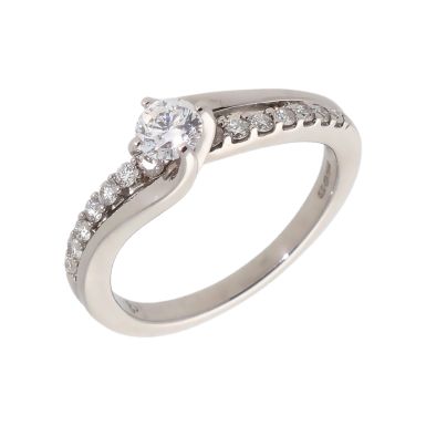Pre-Owned 18ct Gold 0.50ct Diamond Solitaire & Shoulders Ring