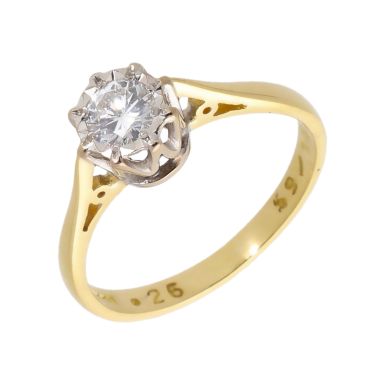 Pre-Owned 18ct Yellow Gold 0.26 Carat Diamond Solitaire Ring
