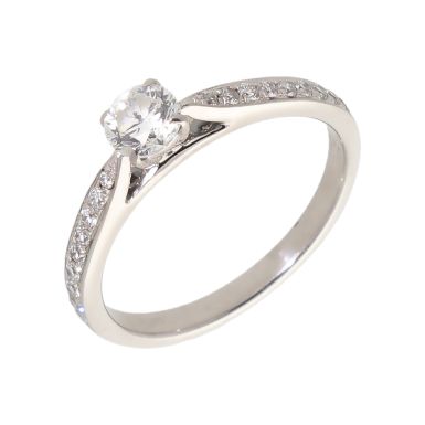 Pre-Owned 18ct Gold 0.50ct Diamond Solitaire & Shoulders Ring