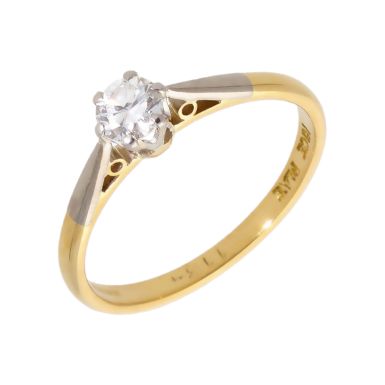 Pre-Owned 14ct Gold Vintage Style 0.31ct Diamond Solitaire Ring