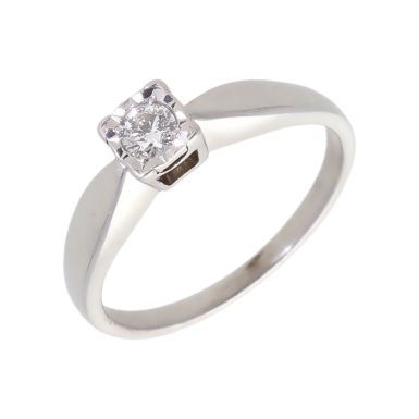 Pre-Owned 9ct White Gold 0.15 Carat Diamond Solitaire Ring