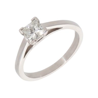 Pre-Owned 9ct Gold 0.57ct Princess Cut Diamond Solitaire Ring