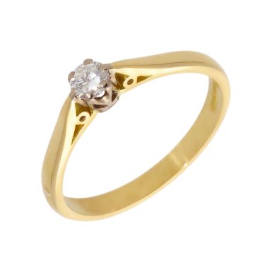Pre-Owned 18ct Yellow Gold 0.19 Carat Diamond Solitaire Ring
