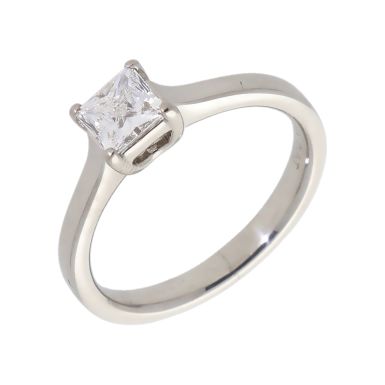 Pre-Owned Platinum 0.50ct Princess Cut Diamond Solitaire Ring