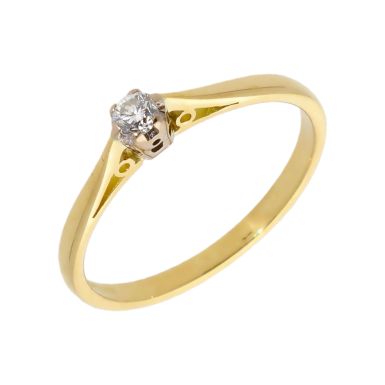 Pre-Owned 18ct Yellow Gold 0.10 Carat Diamond Solitaire Ring