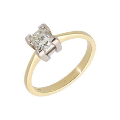 Pre-Owned 18ct Yellow Gold 0.91 Carat Princess Cut Diamond Ring