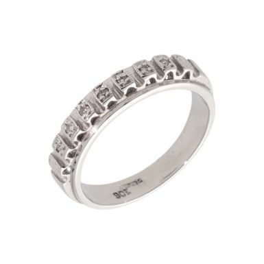 Pre-Owned 9ct White Gold Illusion Set Diamond Half Eternity Ring