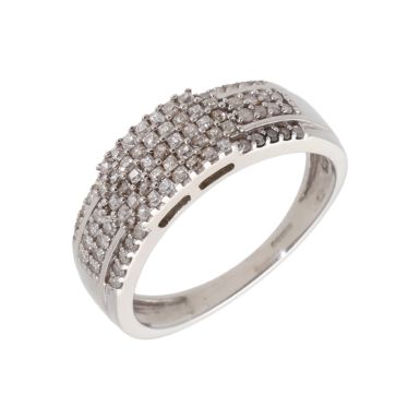 Pre-Owned 9ct White Gold 0.50 Carat Diamond Multi Row Dress Ring
