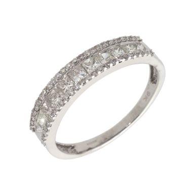 Pre-Owned 9ct White Gold 1.00 Carat Mixed Cut Diamond Band Ring