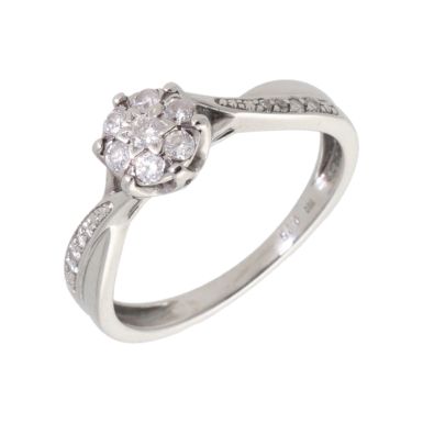 Pre-Owned 9ct White Gold 0.25 Carat Diamond Cluster Ring