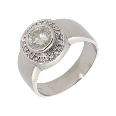 Pre-Owned 14ct White Gold 1.92 Carat Diamond Halo Ring