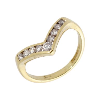 Pre-Owned 18ct Yellow Gold 0.33 Carat Diamond Wishbone Ring