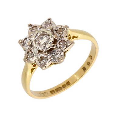 Pre-Owned 18ct Yellow Gold Diamond Cluster Ring