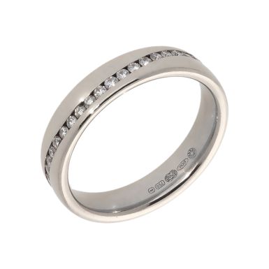 Pre-Owned 18ct White Gold Diamond Wave Set Band Ring
