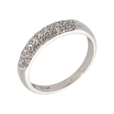 Pre-Owned 9ct White Gold Pave Set Diamond Band Dress Ring