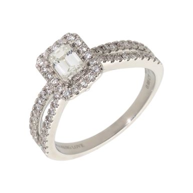 Pre-Owned Vera Wang 0.95 Carat Mixed Cut Diamond Halo Ring