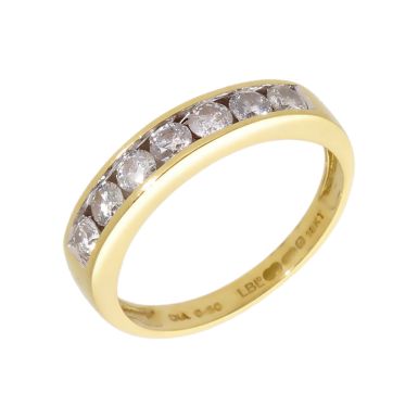 Pre-Owned 18ct Yellow Gold 0.50 Carat Diamond Half Eternity Ring