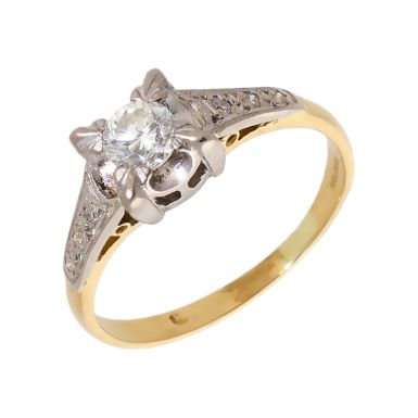 Pre-Owned 18ct Gold Vintage Style 0.30ct Diamond Solitaire Ring