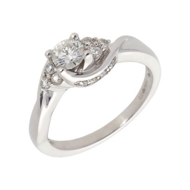 Pre-Owned 18ct White Gold 0.50 Carat Diamond Twist Ring