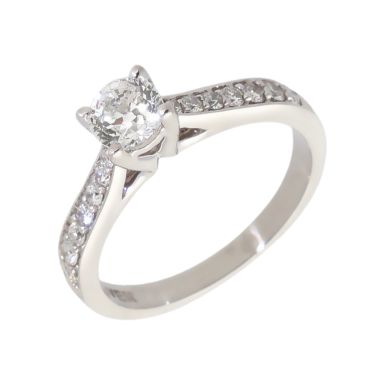 Pre-Owned Platinum 0.75 Carat Diamond Solitaire & Shoulders Ring