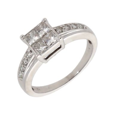 Pre-Owned 18ct Gold 0.75 Carat Mixed Cut Diamond Dress Ring