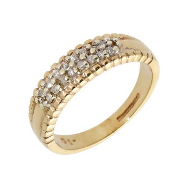 Pre-Owned 9ct Yellow Gold 0.15 Carat Diamond Set Band Ring