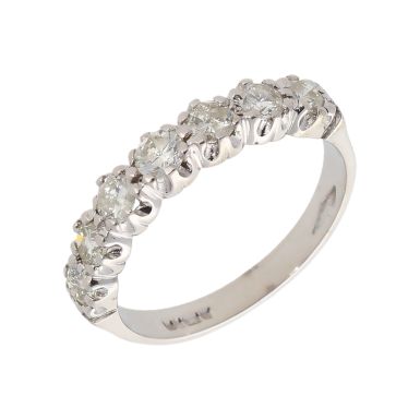 Pre-Owned 9ct White Gold 1.07 Carat Diamond Half Eternity Ring