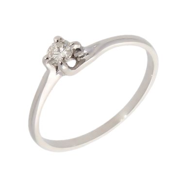 Pre-Owned 14ct Gold 0.18 Carat Diamond Solitaire Twist Ring
