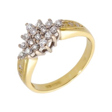 Pre-Owned 18ct Yellow Gold 0.30 Carat Diamond Cluster Ring
