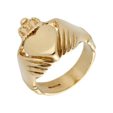 Pre-Owned 9ct Yellow Gold Heavy Claddagh Ring