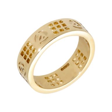 Pre-Owned 9ct Yellow Gold Rennie MacIntosh Style 6mm Band Ring