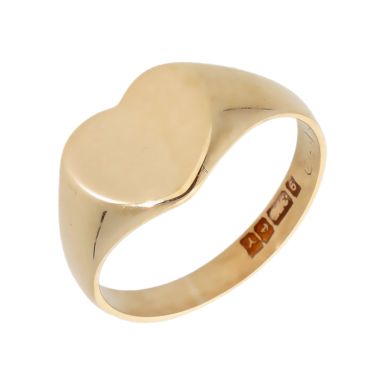 Pre-Owned 9ct Yellow Gold Heart Signet Ring