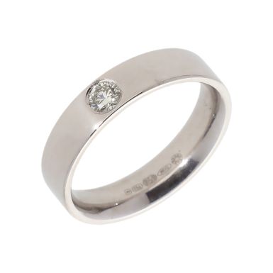 Pre-Owned 18ct White Gold Diamond Set 5mm Wedding Band Ring